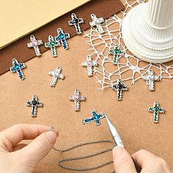 15 pz 5 colori smalto in lega con ciondoli di strass&nbsp;FIND-CJ0005-93