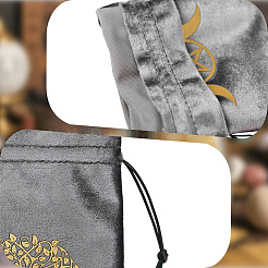 Прямоугольные бархатные мешочки для хранения карт Таро с золотым тиснением и завязками для гадания&nbsp;ABAG-WH20001-25A