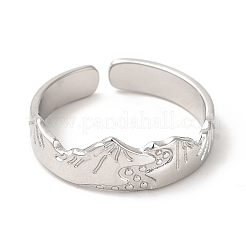 Anello aperto da montagna in acciaio inossidabile 304 anti-ossidazione per donna&nbsp;RJEW-E063-09P