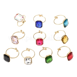 Кольца-манжеты из нержавеющей стали 304 со стеклянными вставками для женщин&nbsp;RJEW-K309-41D