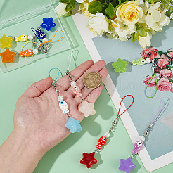 8 шт. фарфоровые и акриловые ремешки для мобильных телефонов&nbsp;HJEW-PH02161