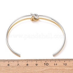 Bracelets manchettes ouvertes à nœud en acier inoxydable 304 bicolore pour femmes&nbsp;SA-CBA2192-05GP-04
