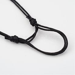 Bracciali in cordoncino naturale regolabile e cordoncino in cotone cerato&nbsp;BJEW-JB02333