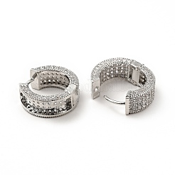 Прозрачные серьги-кольца с фианитами&nbsp;EJEW-F288-08P