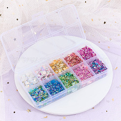 10 набор 10-х цветных стеклянных мини-бусин для нейл-арта&nbsp;GLAA-OC0001-50