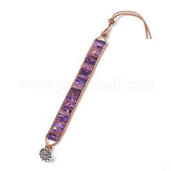 Bracciali con perline di diaspro imperiale / sedimenti marini naturali regalite / imperiali&nbsp;BJEW-E351-03D