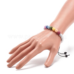 Set di braccialetti con perline intrecciate rotonde e pietre miste di ossidiana e lucentezza dorata di 2 pz 2 stili per donna&nbsp;BJEW-JB08385