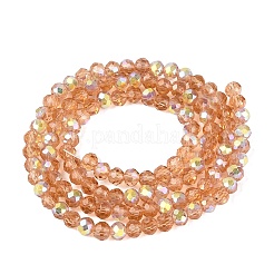 Fili di perline rondelle in vetro trasparente placcato color ab&nbsp;EGLA-T029-4mm-10E