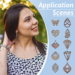 Набор для изготовления висячих сережек из орехового дерева своими руками с лазерной резкой&nbsp;DIY-TA0009-43