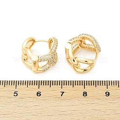 Boucles d'oreilles pendantes en laiton et zircone cubique transparente&nbsp;EJEW-Q016-04G