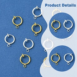 12 шт. 2-х цветная латунная фурнитура для сережек-клипс&nbsp;KK-FS0001-48