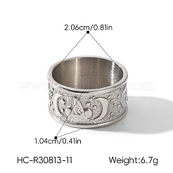 Breite Fingerringe aus Edelstahl 304 für Damen&nbsp;WG0EAB9-02