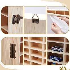 Vitrines murales en bois à 60 compartiment pour voitures miniatures&nbsp;ODIS-WH0177-015