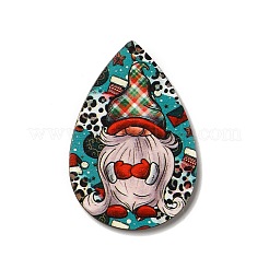 Большие подвески из дерева с односторонним принтом&nbsp;WOOD-H102-03G