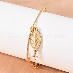 Bracelets à breloques en acier inoxydable 304 de style chapelet catholique&nbsp;SA-CBA7739-01G