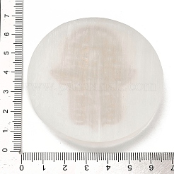Плоские круглые подставки для ломтиков из натурального селенита&nbsp;AJEW-C042-01F