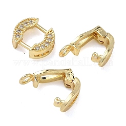 Кольцо латунное микропаве прозрачный кубический цирконий застежки-защелки&nbsp;KK-Z143-18G