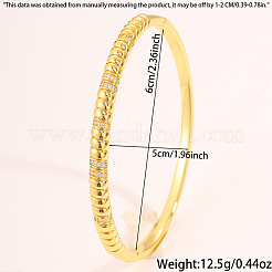 Bracelets articulés en laiton côtelé et zircon cubique transparent pour femmes&nbsp;WG11522-01