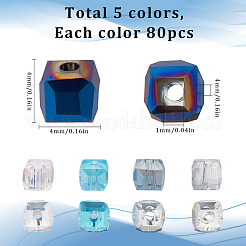 400шт 5 цвета гальванические стеклянные бусины&nbsp;EGLA-SC0001-21