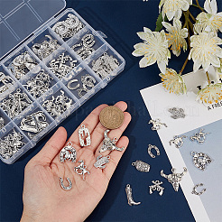 120 pièces 15 styles pendentifs en alliage de style tibétain&nbsp;TIBE-PH0002-15
