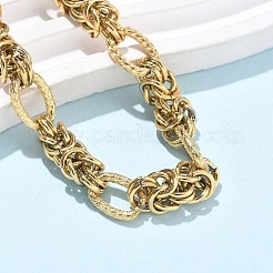 Браслеты из нержавеющей стали 304 с овальными звеньями для женщин&nbsp;BJEW-U038-02G