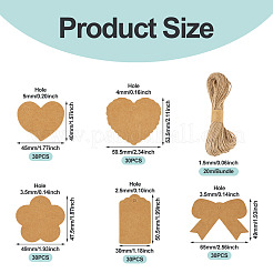 150 шт. 5 стили подарочных бирок из крафт-бумаги смешанной формы&nbsp;CDIS-TA0001-45