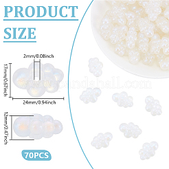 70 шт. светящиеся прозрачные акриловые бусины&nbsp;OACR-UN0001-17