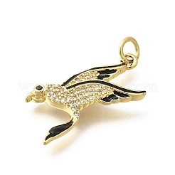 Кулоны с эмалью из латуни с прозрачным кубическим цирконием&nbsp;KK-M297-02G