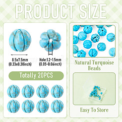 20 pieza de cuentas de turquesa natural&nbsp;G-TA0003-47