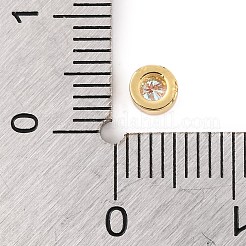 Покрытие стойки плоские круглые латунные кабошоны из микропаве из кубического циркония KK-F874-03G-08