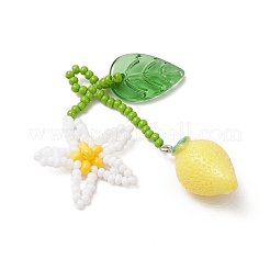 Подвески из смолы и стеклянных бусин ручной работы в виде цветка лимона большие&nbsp;PALLOY-MZ00771-01