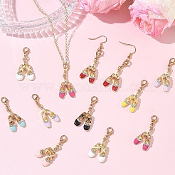 16pcs 8 estilos de aleación de esmalte colgante decoraciones&nbsp;HJEW-YW00540