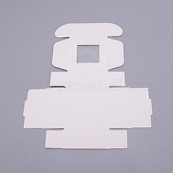 Красно-бумажные картонные шкатулки для драгоценностей CON-WH0039-15B