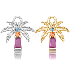 10 pièces 2 couleurs laiton micro pavé pendentifs zircone cubique&nbsp;KK-BBC0028-14