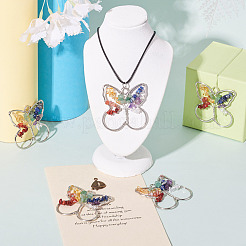 5 pièces 7 pendentifs en alliage de pierres précieuses chakra&nbsp;G-TA0001-40