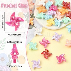 30шт УФ-покрытие непрозрачные акриловые бусины&nbsp;OACR-YW0004-16