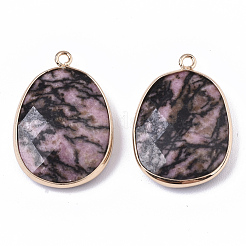 Природные подвески родонит&nbsp;G-T131-08F