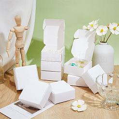 Boîtes cadeaux de rangement en papier carrées pliables&nbsp;CON-WH0110-035A-02