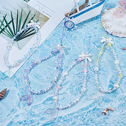 4 шт. 4-х цветные резиновые ремешки для мобильных телефонов&nbsp;HJEW-HY0001-22