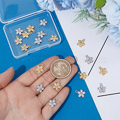 20 шт. 2-х цветная латунь с подвесками из кубического циркония&nbsp;KK-PH0012-42