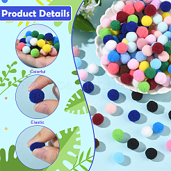 380шт. 19-х цветный полиэстеровый помпон-шар&nbsp;DIY-SC0031-34