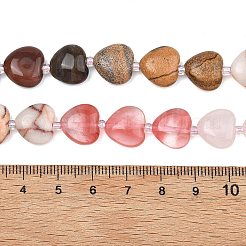 Colliers de perles en verre de quartz cerise à dégradé de couleurs&nbsp;G-B185-A10