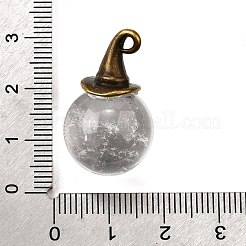 Круглые подвески из натурального смешанного камня с ведьминой шляпой из сплава&nbsp;G-D311-01AB