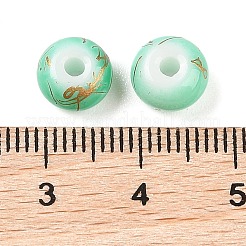 Perles en verre opaque peintes par pulvérisation&nbsp;GLAA-G118-01I