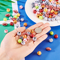 120 шт. 12 акриловых бусин в спортивном стиле&nbsp;MACR-TA0002-28