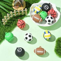 12 шт. 6 стиля непрозрачных пластиковых подвесок из ПВХ&nbsp;KY-CJ0002-15