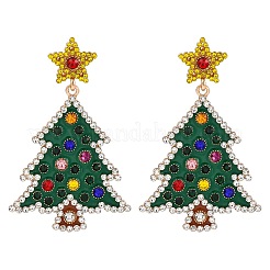 Weihnachtsbäume mit Stern-Ohrstecker aus Legierung für Damen&nbsp;EJEW-Z078-02A