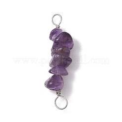 10 Stück 5 Stile Sternbild Naturgold Rutilquarz & Amethyst & goldener Glanz Obsidian & Erdbeerquarz & Lapislazuli Kupferdraht umwickelt Chip Perlen Verbinder Charms&nbsp;PALLOY-JF02905-03