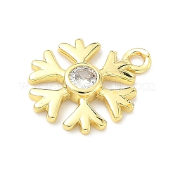 Рождественские подвески из латуни с прозрачными кубическими цирконами&nbsp;KK-G548-04G