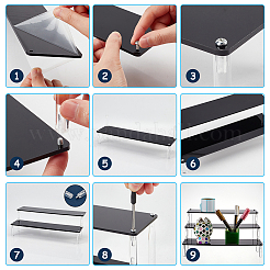 Alzate per display organizer in acrilico trasparente assemblate a 3 livello&nbsp;ODIS-WH0029-85B